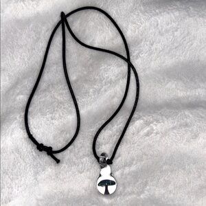 Glass Mushroom Jar Black accord necklace fairycore fairy